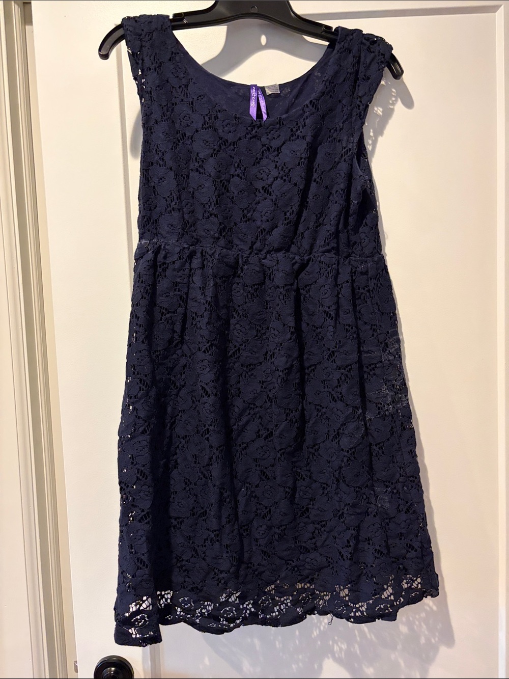 Seraphine Navy Lace Sleeveless Formal Dress
